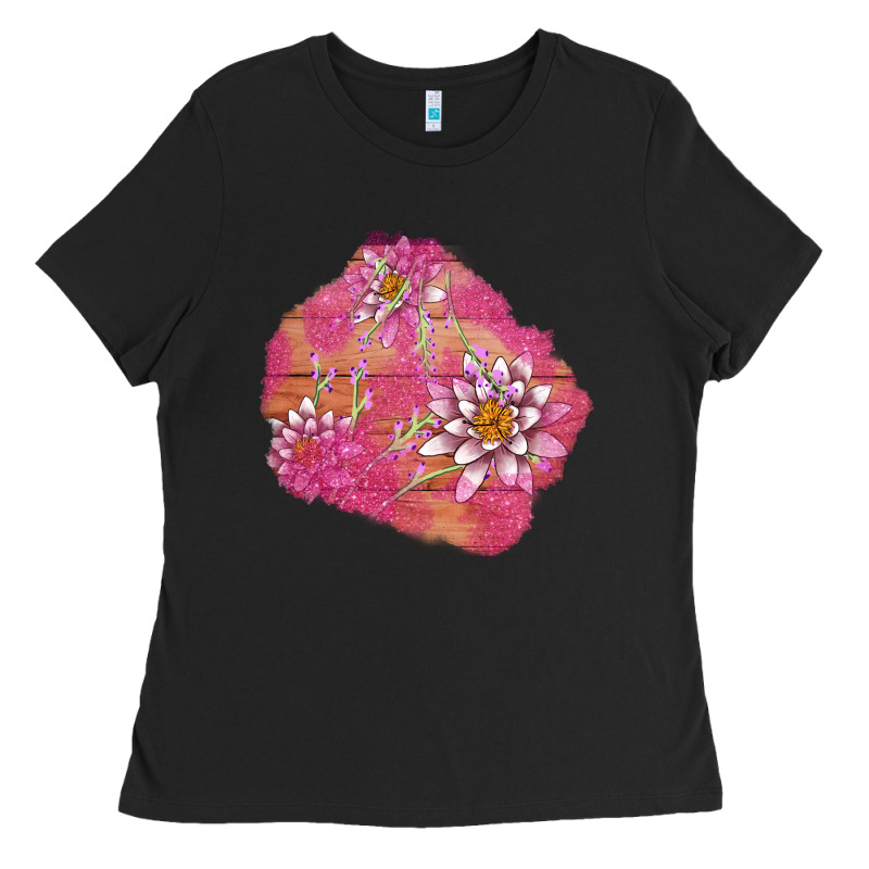 V.d  Lavender And Lotus Patches Ladies Tee by AdoDesignShop | Teevron