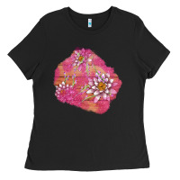 Black v.d  lavender and lotus patches Ladies Tee - AdoDesignShop