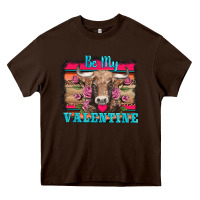 Chocolate Brown be my valentine with cow Heavy Core Tee - AdoDesignShop