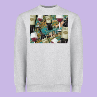 California Wine With Leopard Background Heavyweight Sweatshirt Designed By Bettercallsaul