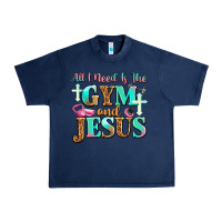 Navy all i need is the gym and jesus Urban Heavy Tee - JahusDesignShop