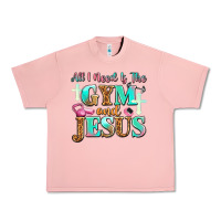 Salmon all i need is the gym and jesus Urban Heavy Tee - JahusDesignShop
