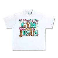 White all i need is the gym and jesus Urban Heavy Tee - JahusDesignShop