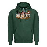 Sports Green Small town big spirit Baseball Zipper Hoodie - HowdyJamesFarm