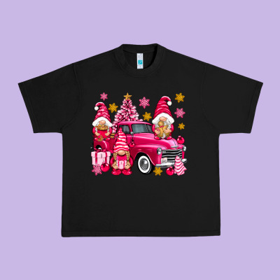 Pink Christmas Gnomes Truck Urban Heavy Tee Designed By Nancycooperartshop