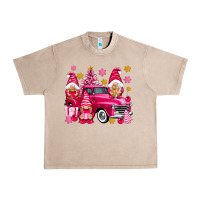French Oak Pink christmas gnomes truck Urban Heavy Tee - NancyCooperArtShop