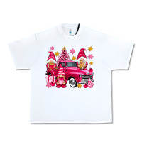 White Pink christmas gnomes truck Urban Heavy Tee - NancyCooperArtShop