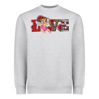Heather Grey valentine's day cupid sunflowers love Heavyweight Sweatshirt - RanaPortraitStore