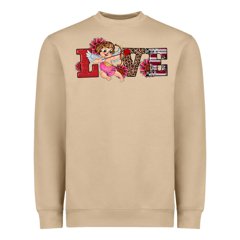 Valentine's Day Cupid Sunflowers Love Heavyweight Sweatshirt by RanaPortraitStore | Teevron