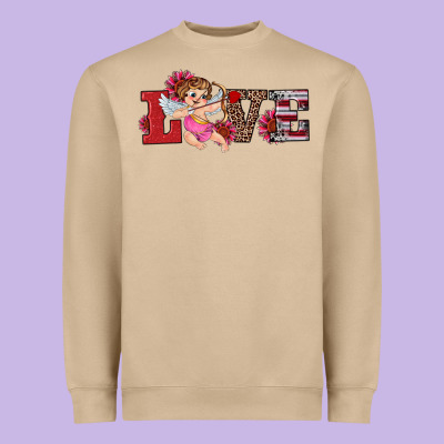 Valentine's Day Cupid Sunflowers Love Heavyweight Sweatshirt Designed By Ranaportraitstore