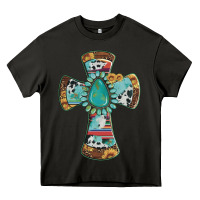 Asphalt cross with leopard sunflower gemstone serape cowhide Heavy Core Tee - Artiststas