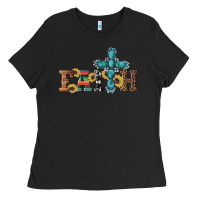 Black western gemstone cross faith Ladies Tee - Artiststas