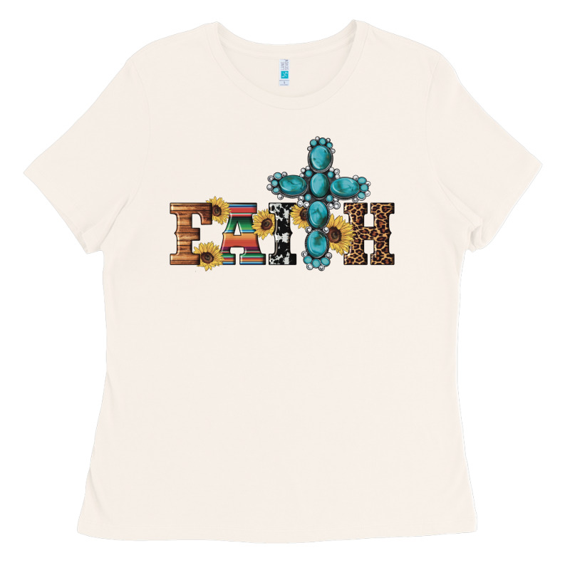 Western Gemstone Cross Faith Ladies Tee by Artiststas | Teevron