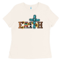 Bone western gemstone cross faith Ladies Tee - Artiststas
