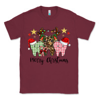 Burgundy merry christmas tooth Classic Tee - CowhideDigitalArt