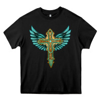 Black wing cross Heavy Core Tee - Artiststas
