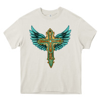 Cream wing cross Heavy Core Tee - Artiststas