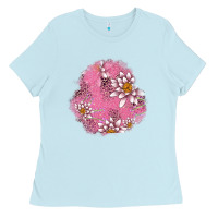 Baby Blue lotus patches Ladies Tee - AdoDesignShop