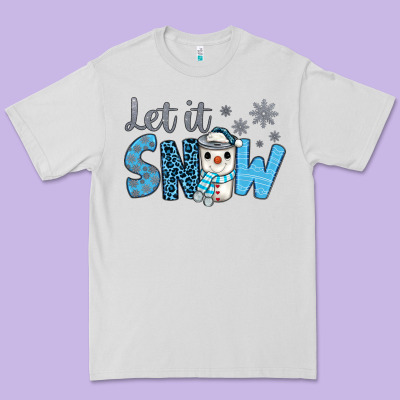 Let It Snow Snowman Coffee Premium Tee Designed By Jahusdesignshop