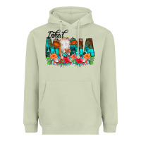 Matcha Inked Mama Flowers Cow Heavyweight Hoodie - CowCowDesign