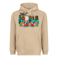 Mushroom Inked Mama Flowers Cow Heavyweight Hoodie - CowCowDesign