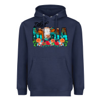 Navy Inked Mama Flowers Cow Heavyweight Hoodie - CowCowDesign