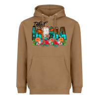 Toasted Coconut Inked Mama Flowers Cow Heavyweight Hoodie - CowCowDesign