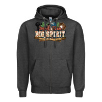 Charcoal Heather Small town big spirit Baseball Zipper Hoodie - HowdyJamesFarm