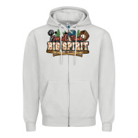 Dove Grey Small town big spirit Baseball Zipper Hoodie - HowdyJamesFarm