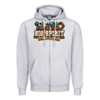 Heather Grey Small town big spirit Baseball Zipper Hoodie - HowdyJamesFarm