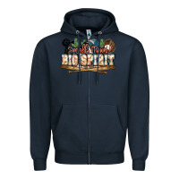 Navy Small town big spirit Baseball Zipper Hoodie - HowdyJamesFarm