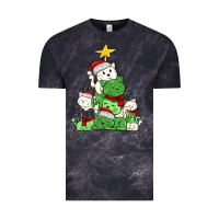 Cloud Black Christmas cat tree Vintage Tee - MaliasSmallBusiness