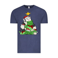 Vintage Denim Christmas cat tree Vintage Tee - MaliasSmallBusiness