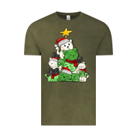 Vintage Olive Christmas cat tree Vintage Tee - MaliasSmallBusiness