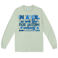 Matcha in april we wear blue for autism awareness Long Sleeve Tee - Artiststas