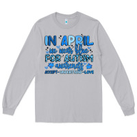 Moon Dust in april we wear blue for autism awareness Long Sleeve Tee - Artiststas
