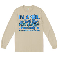 Mushroom in april we wear blue for autism awareness Long Sleeve Tee - Artiststas