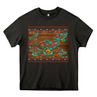 Asphalt western thunderbird and arrow with aztec leopard Heavy Core Tee - Artiststas