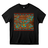 Black western thunderbird and arrow with aztec leopard Heavy Core Tee - Artiststas