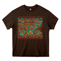 Chocolate Brown western thunderbird and arrow with aztec leopard Heavy Core Tee - Artiststas