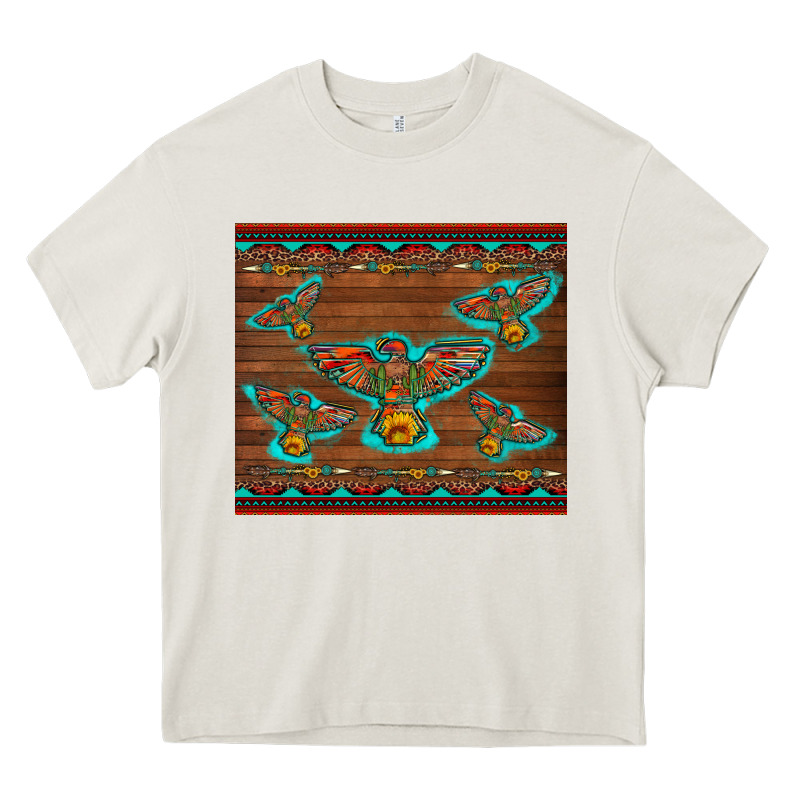 Western Thunderbird And Arrow With Aztec Leopard Heavy Core Tee by Artiststas | Teevron