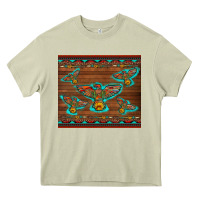 Mossy western thunderbird and arrow with aztec leopard Heavy Core Tee - Artiststas