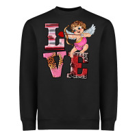 Black valentine's day cupid love Heavyweight Sweatshirt - RanaPortraitStore