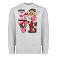 Heather Grey valentine's day cupid love Heavyweight Sweatshirt - RanaPortraitStore