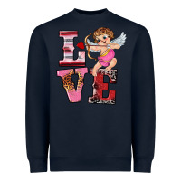 Navy valentine's day cupid love Heavyweight Sweatshirt - RanaPortraitStore