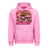 Fuchsia Pink Howdy Valentine Urban Hoodie - CowhideDigitalArt