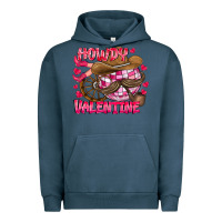 Pigment Midnight Navy Howdy Valentine Urban Hoodie - CowhideDigitalArt