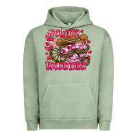 Pigment Oil Green Howdy Valentine Urban Hoodie - CowhideDigitalArt