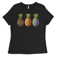 Black pineapples leopard tie dye summer Ladies Tee - Artiststas