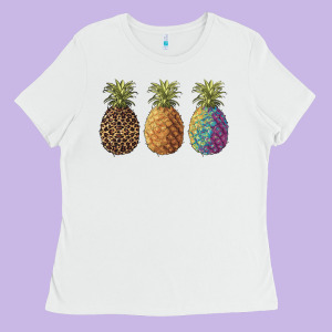 Pineapples Leopard Tie Dye Summer Ladies Tee Designed By Artiststas